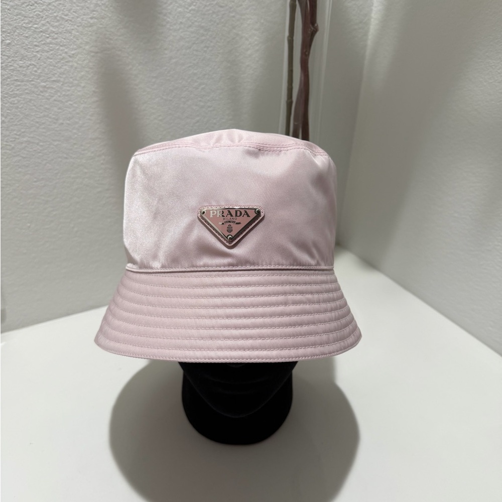 Prada Light Pink Satin Bucket Hat